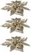 Cosy & Trendy kerstster champagne glitter - 4 stuks - 9 cm