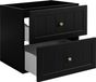 Meuble sous lavabo style classique, noir, 60 x 57 x 46 cm