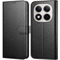 Phonillico® Coque pour Xiaomi Redmi Note 15 PRO 4G - Portefeuille Noir Rabat Clapet Aimanté Rangement Cartes