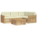 vidaXL Ensemble de canapés d'extérieur 5 pc Blanc et crème Polyester