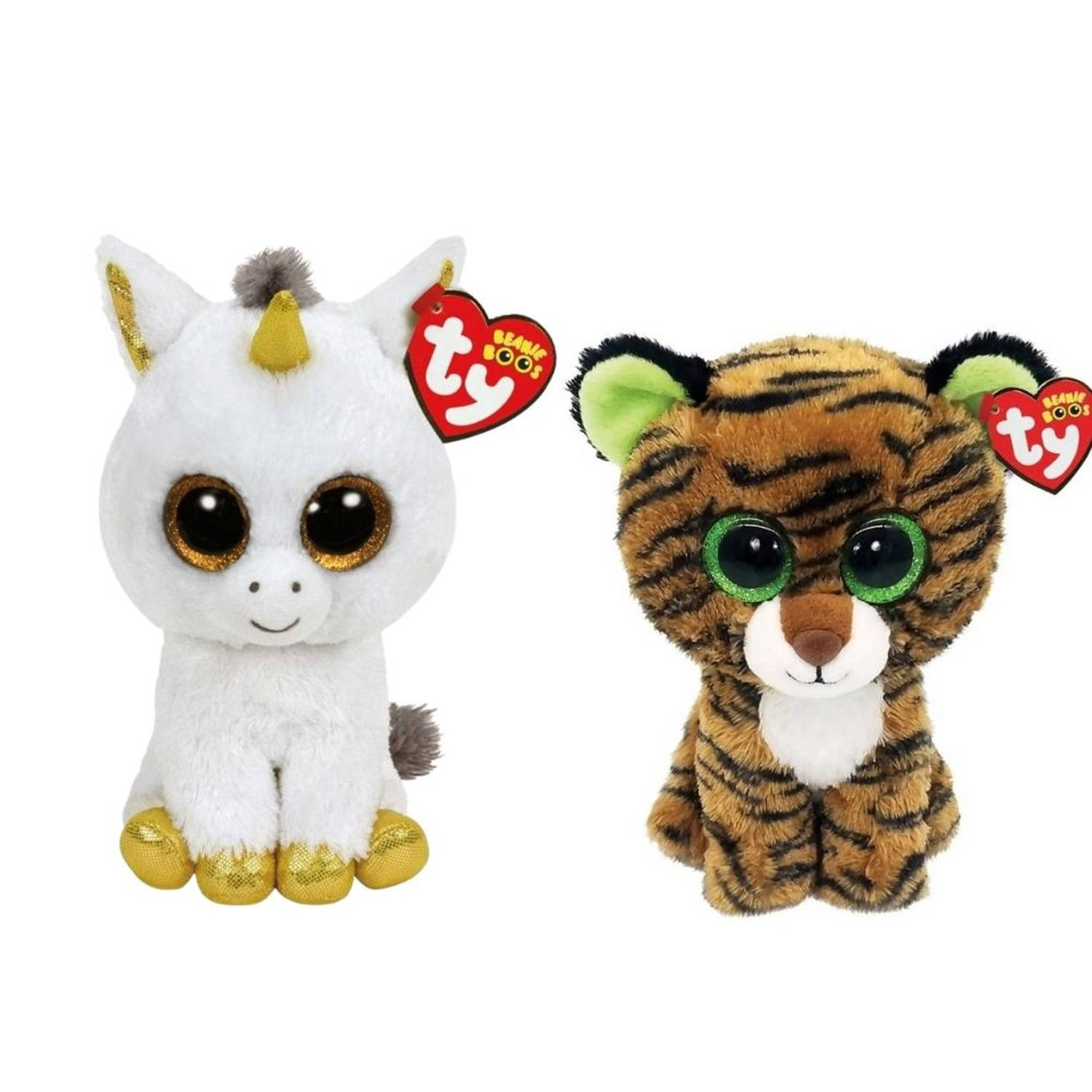 TY - Knuffel - Beanie Boo's - Pegasus Unicorn & Tiggy Tiger