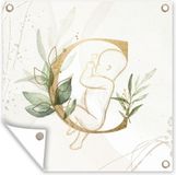 Merkloos / Sans marque CanvasCompany.nl B.V. Tuindoek Letters - C - Baby - Bladeren - 100x100 cm