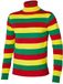Apollo Carnaval verkleed trui Limburg - coltrui - rood/geel/groen gestreept - dames / heren - turtleneck S