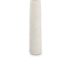 S|P Collection - Vase 10xH40cm White - Cone - Metal - 1L - Classic