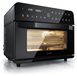Arendo Mini-oven PORTODO, 25 Liter, 1800 W, Multifunktionsofen und Heißluftfritteuse, 12 Programme, Dörrfunktion, Temperaturregelung von 38 bis 230 °C, Timer bis 12 Stunden, Sichtfenster, BPA-frei, Schwarz