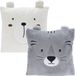 Excellent Houseware Coussin décoratif pour animaux - chambre d'enfant - gris / blanc - 43 cm - polyester - avec oreilles