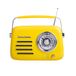 Icecat radio Bluetooth avec poignée en métal, design vintage, finition mate jaune