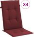 vidaXL Stoelkussens 2 stuks Hoge rug 120x50x4 cm Stof Gemêleerd Wijnrood