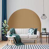 Ambiance Sticker Bed-sticker voor hoofdeinde, boog, groot halfrond behang voor decoratie woonkamer en slaapkamer, 58 x 200 cm, lichtbruin