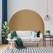 Ambiance Sticker Bed-sticker voor hoofdeinde, boog, groot halfrond behang voor decoratie woonkamer en slaapkamer, 58 x 200 cm, lichtbruin