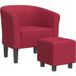 Chaise Cabriolet Avec Repose-pied Rouge Bordeaux Tissu