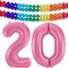 Folat Ballon d'anniversaire en aluminium - 20 ans - rose - 86 cm
