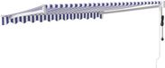 vidaXL Auvent extensible électrique 3,5 x 2,5 m bleu et blanc