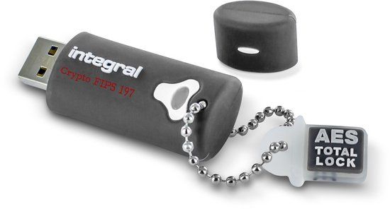 Integral Crypto FIPS 197 Encrypted 64 GB USB 3.0 Zwart