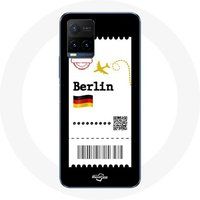 Maniacase Etui voor Vivo Y21s 2021 / Y21 2021 Vliegticket Berlijn