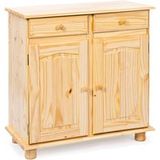 Inter Link Commode de style campagnard en bois massif (2 portes, crème)