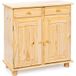 Inter Link Commode de style campagnard en bois massif (2 portes, crème)
