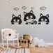 Sticker Mural Chats 177x374 Cm Noir