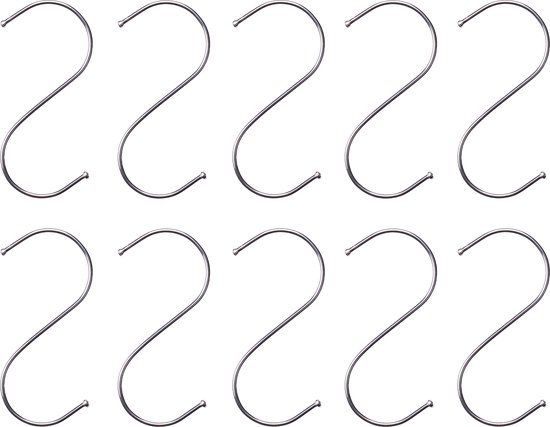 QUVIO Ophanghaken - Zilver - 12 cm (h) - 10 stuks