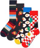 Happy Socks Coffret cadeau 4-Pack Food Sokken Femme Sokken Coton/polyester/élasthanne Rouge à pois 41-46