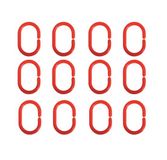 MSV Shower curtain ring Red Polypropylene (PP) 12 piece(s)