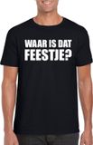 Bellatio Decorations Waar is dat feestje Heren Feest T-shirt Zwart L