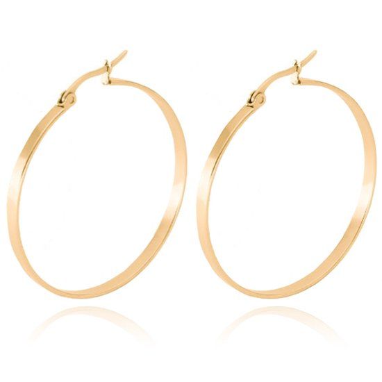 Cilla Jewels Dames oorringen Edelstaal Goudkleurig 50mm