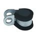 RSGU-buisklem, RIEGLER RSGU-buisklem, verzinkt staal (W1), met rubberen profiel, volgens DIN 3016 vorm D1, spanbereik 25,0 mm, bandbreedte 15,0 mm