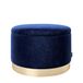 PLAYBOY cm 677207BL Zitzak rond fluweel met goudkleurige metalen poten, 55 x 35 x 55 cm, blauw
