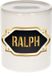 Bellatio Decorations Shoppartners Bv Spaarpot met voornaam Ralph - wit - met goud/zwart embleem - 8 x 9 cm - keramiek - met afsluitdop - cadeau verjaardag