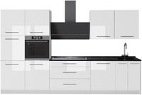Vicco Complete keukeneenheid Fame-Line, Wit Hoogglans/Wit, 340 cm, WB Antraciet