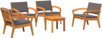 Ensemble de bistro 5 pièces Marron Polyester