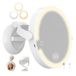 SURFOU Miroir grossissant avec ventouse, 20x, avec éclairage, 3 modes de couleur et dimmable, miroir de 20 cm avec éclairage, miroir de maquillage pour salle de bain, maquillage