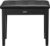 VEVOR Pianokruk 560 x 350 x 485 mm, Pianobank, Keyboard Pianostoel met Gevoerd Kussen, Opbergvak voor Muziekboeken, Pianobank, Krukzitting, voor Kaptafel, Woonkamer, Slaapkamer
