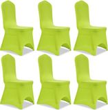 vidaXL - Housse de chaise - stretch - anthracite - 6 pièces - vert