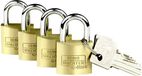 Burg Wächter 4er Set Set Quadro 222 30 SB Hangslot Gelijksluitend Messing Sleutelslot