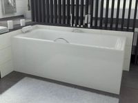 Badland TALIA PREMIUM ligbad 160 x 75 cm wit met styropor ombouw met handgrepen met hoofdsteun