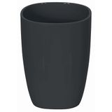 Spirella Pure Black tandenbeker badaccessoires, polystyreen, 10 x 7,5 x 7,5 cm