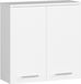 Armoire de salle de bain suspendue : deux portes, deux étagères, couleur : blanc