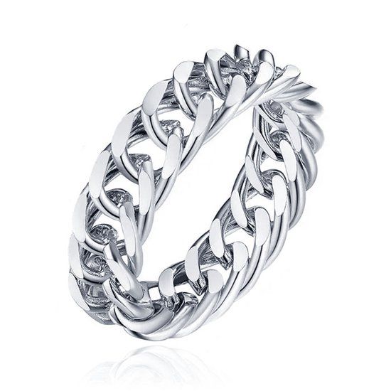 Cilla Jewels Damesring met Cuban Link Schakel - Zilverkleurig - 16mm