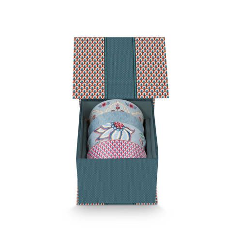Pip Studio Flower Festival giftset kom (Ø12 cm) (set van 4) - Porselein - Blauw