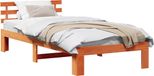 vidaXL Bedframe met hoofdeinde Wasbruin 75 x 190 cm Massief grenenhout