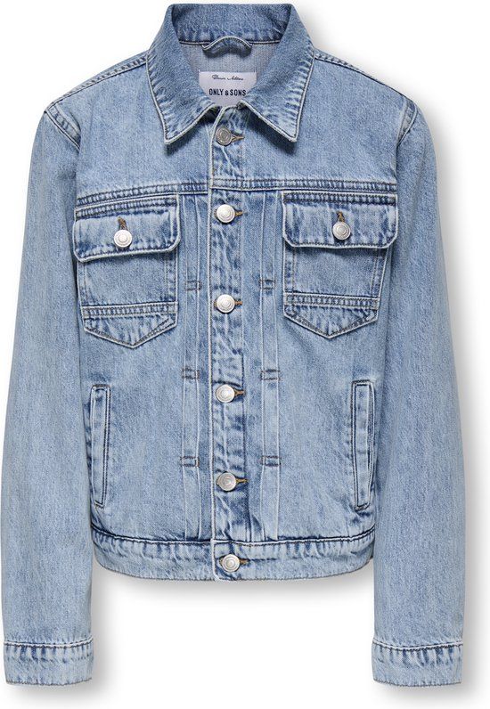 ONLY & SONS Jongens Buitenjas OSJDUKE LB 2847 TAI DNM JACKET NOOS Blauw Katoen