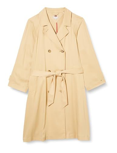 Tommy Hilfiger Women's CRV TENCEL BLEND FLUID TRENCH - Harvest Wheat - Size 46