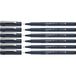 Schneider Pictus Fineliner (lijndikte 0,7 mm, onuitwisbare pigmentliner, metalen punt, behuizing van 85% gerecycled kunststof) verpakking van 6 stuks, zwart