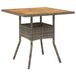 Table de jardin plateau en bois d'acacia 80x80x75 cm poly rattan gris