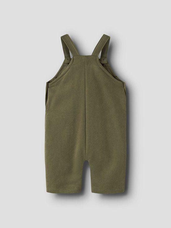 Lil' Atelier Baby Tuinbroek Loose fit Effen Biologisch katoen/Gerecycled polyester Winter Moss Maat 68