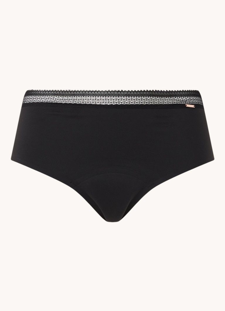 Chantelle Mid Waisted Seamless Period Panties with Lace