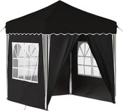 vidaXL Pop-up Feesttent 195 x 195 x 245 cm Zwart Oxford Stof