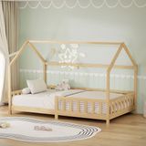 ML-Design kinderbed montessori 120x200 cm met valbeveiliging houten huisbed naturel